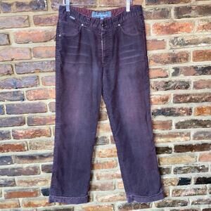 Casa Blanca Vintage Maroon Burgundy Red Corduroy Pants Men's Size 32x32